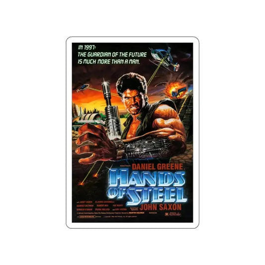 HANDS OF STEEL 1986 Movie Poster STICKER Vinyl Die-Cut Decal 2 Inch - The Sticker Space