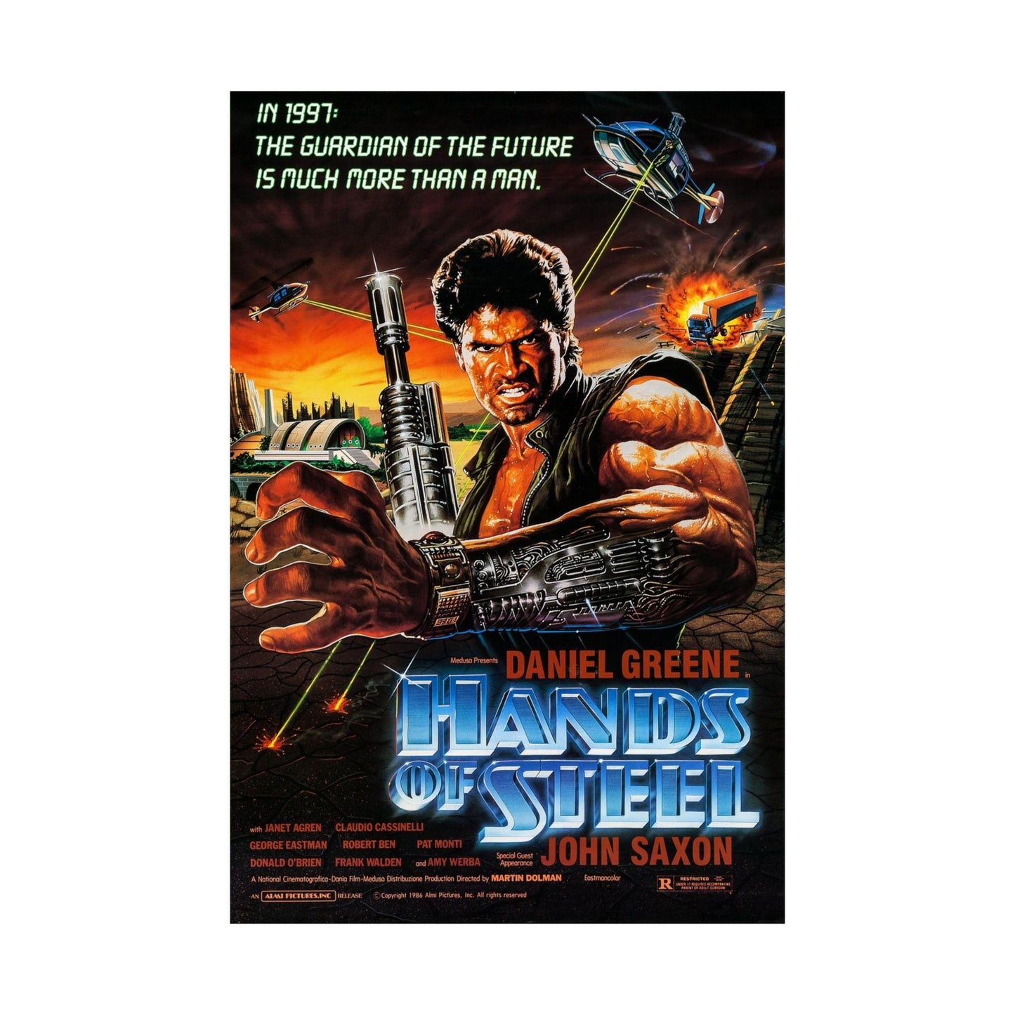 HANDS OF STEEL 1986 - Paper Movie Poster-The Sticker Space