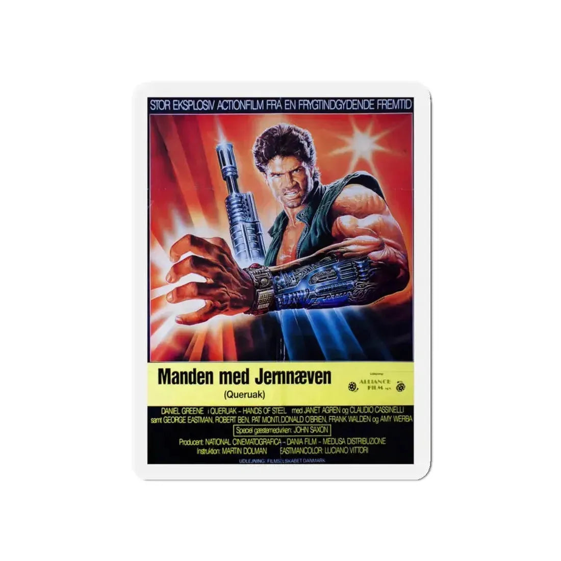 HANDS OF STEEL (DANISH) 1986 Movie Poster - Refrigerator Magnet 5 Inch - The Sticker Space