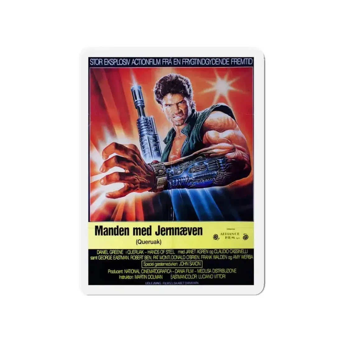 HANDS OF STEEL (DANISH) 1986 Movie Poster - Refrigerator Magnet - The Sticker Space