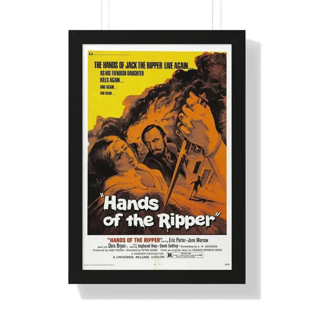 HANDS OF THE RIPPER 1971 - Framed Movie Poster 16″ x 24″ Black - The Sticker Space