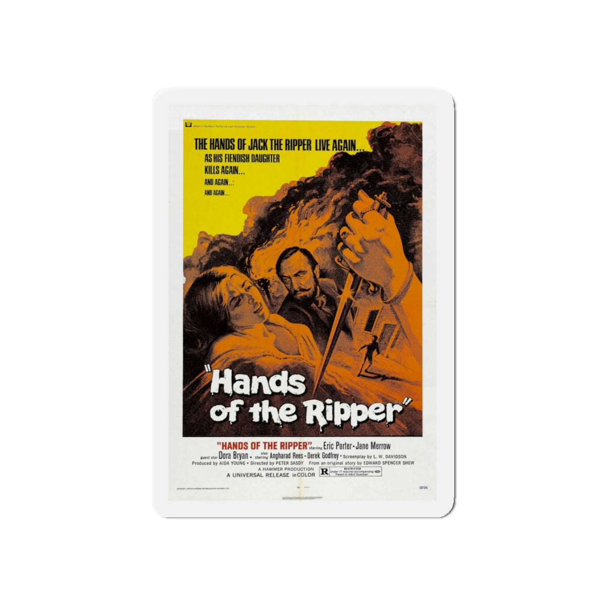 HANDS OF THE RIPPER 1971 Movie Poster - Die-Cut Magnet-5" x 5"-The Sticker Space