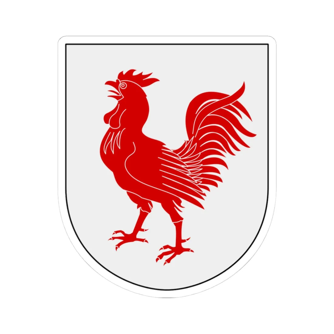 Hanekind vapen (Sweden) (Coat of Arms) STICKER Vinyl Kiss-Cut Decal 3 Inch White - The Sticker Space