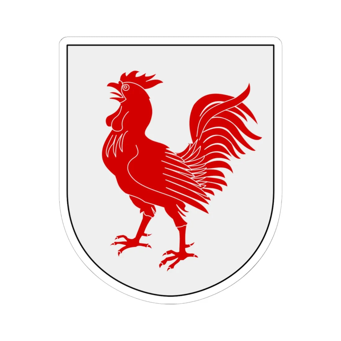 Hanekind vapen (Sweden) (Coat of Arms) STICKER Vinyl Kiss-Cut Decal 6 Inch White - The Sticker Space