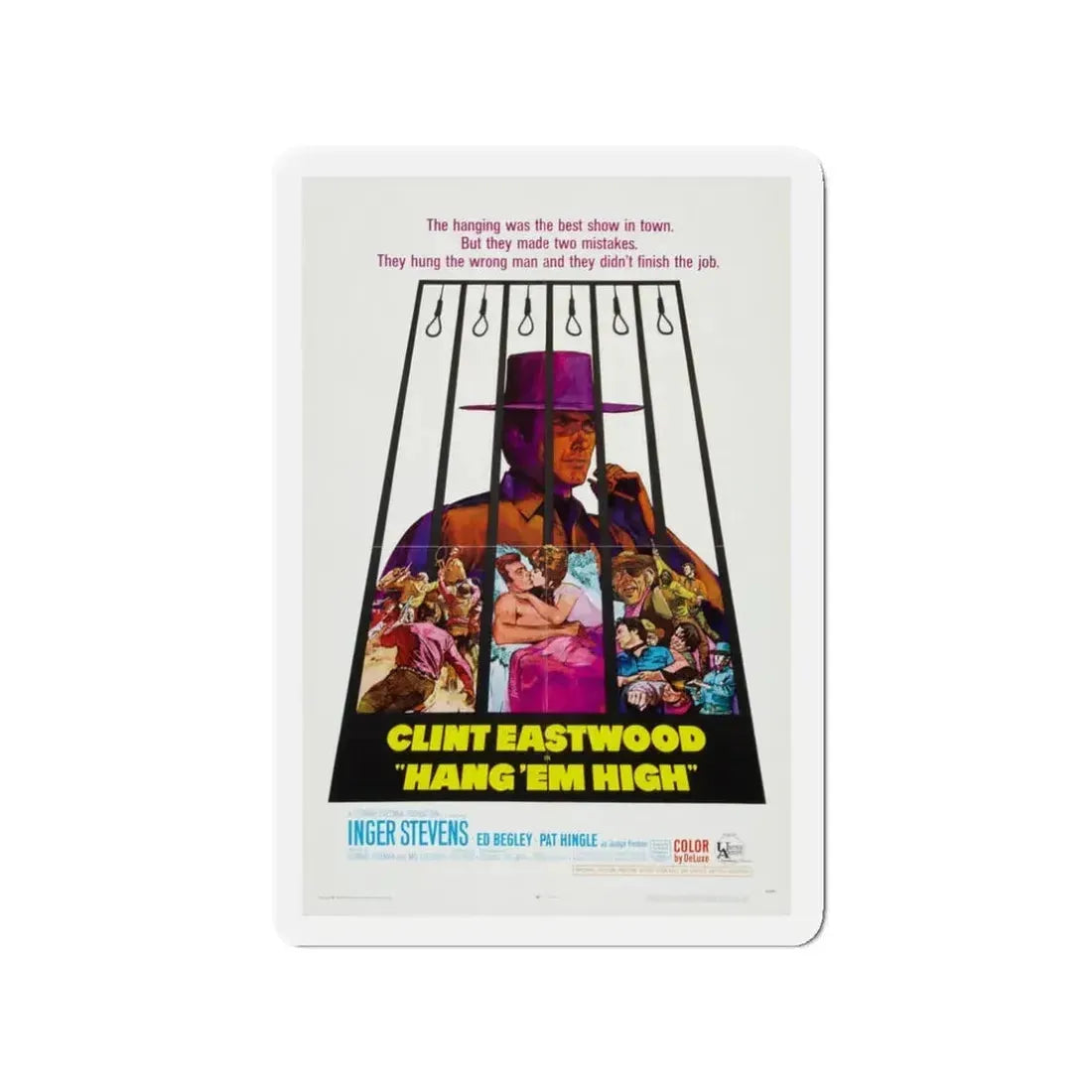 HANG 'EM HIGH 1968 Movie Poster - Refrigerator Magnet 3 Inch - The Sticker Space