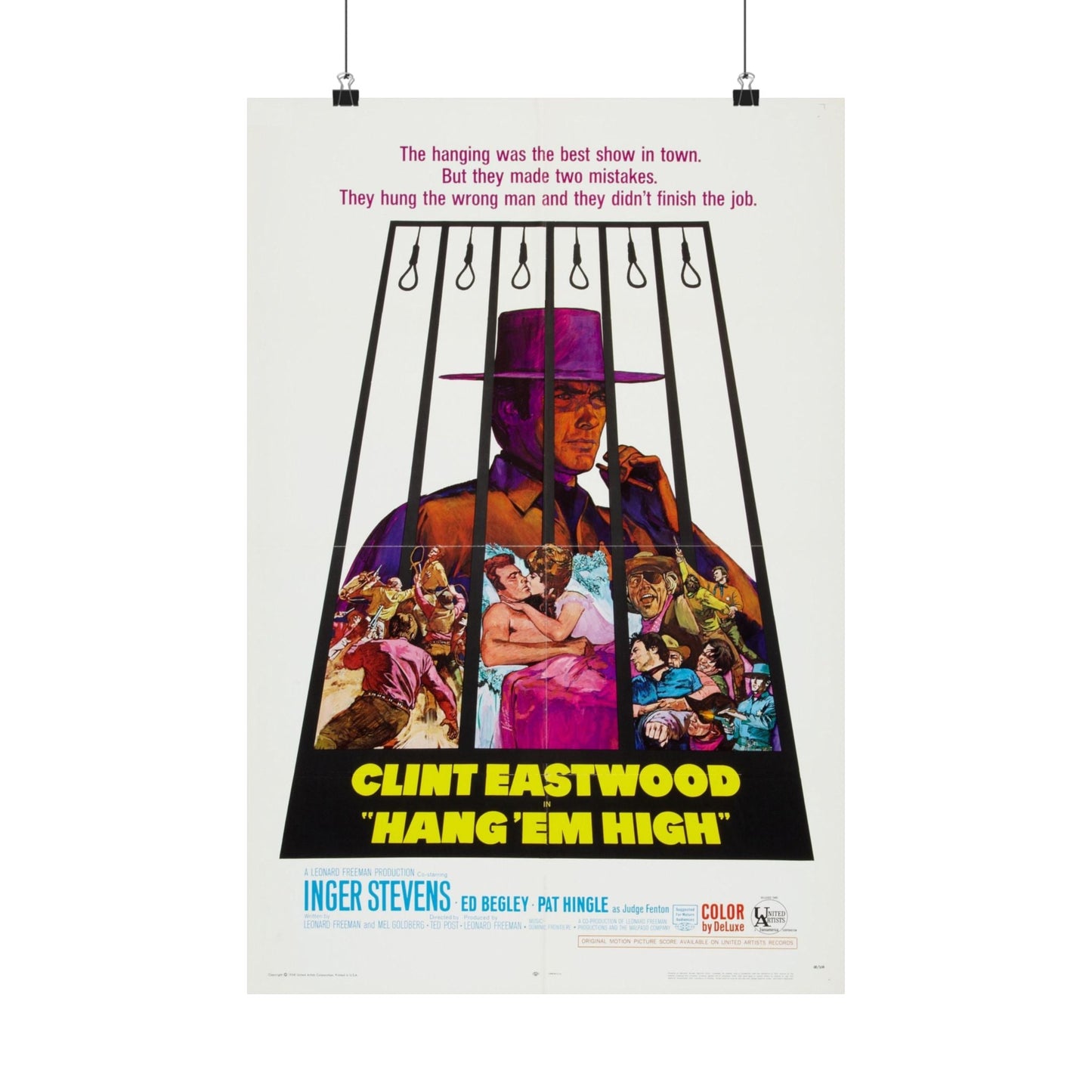 HANG 'EM HIGH 1968 - Paper Movie Poster-16″ x 24″-The Sticker Space