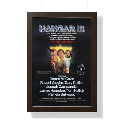 HANGAR 18 1980 - Framed Movie Poster 16″ x 24″ Walnut - The Sticker Space