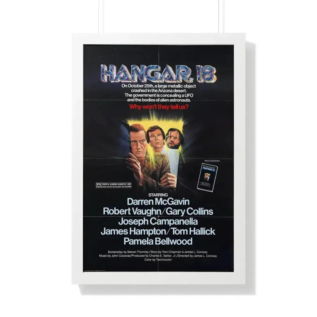 HANGAR 18 1980 - Framed Movie Poster 20" x 30" White - The Sticker Space