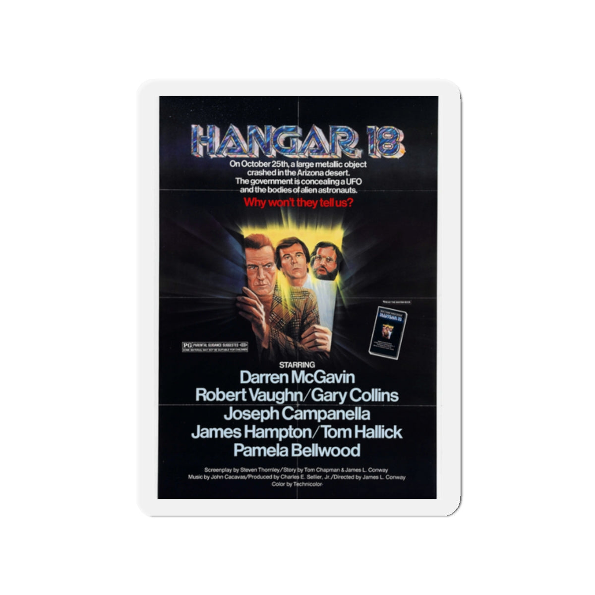 HANGAR 18 1980 Movie Poster - Die-Cut Magnet-2" x 2"-The Sticker Space