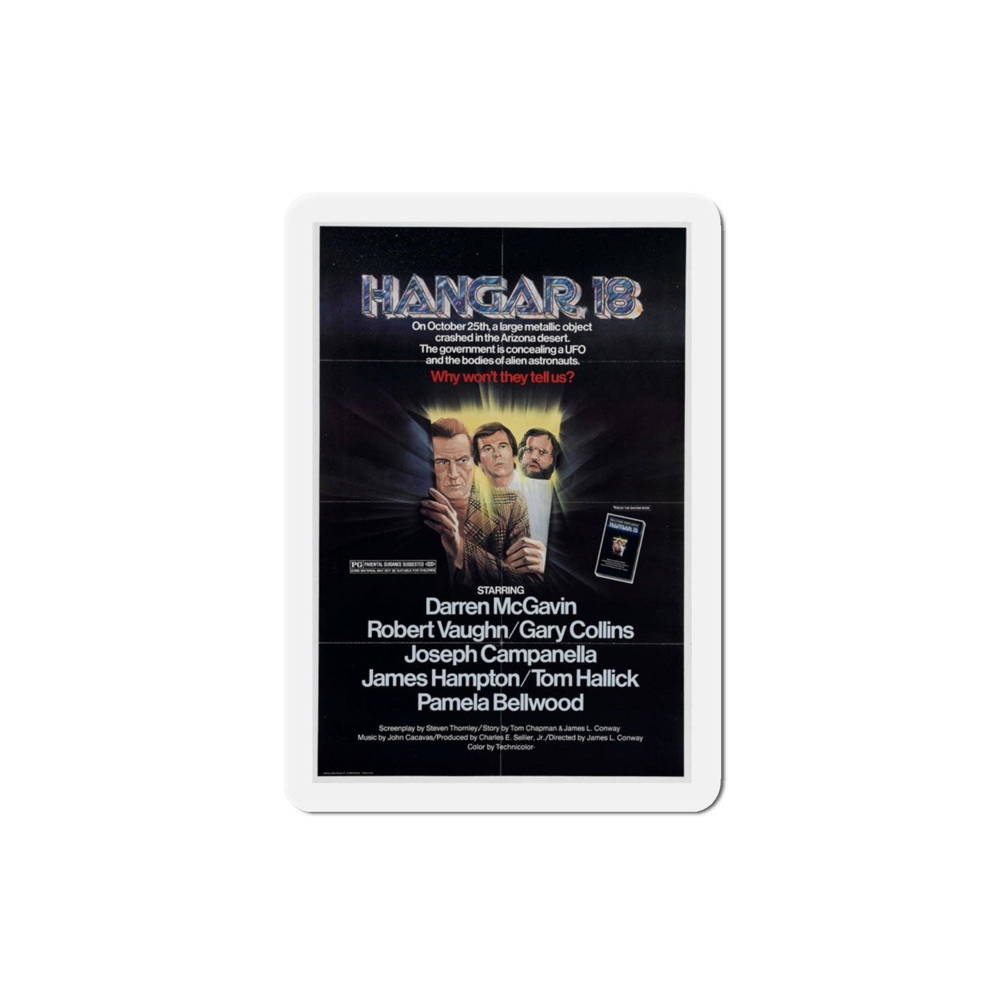 Hangar 18 1980 Movie Poster Die-Cut Magnet-3" x 3"-The Sticker Space