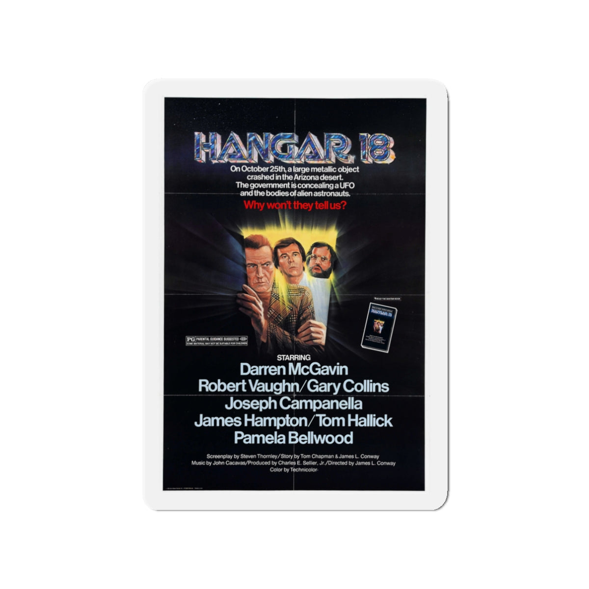 HANGAR 18 1980 Movie Poster - Die-Cut Magnet-3" x 3"-The Sticker Space