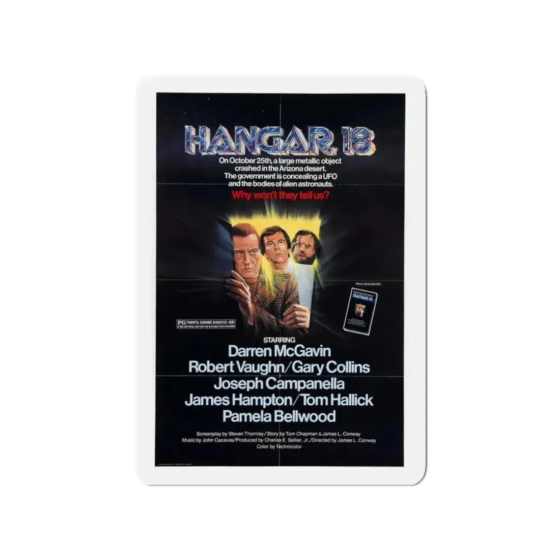 HANGAR 18 1980 Movie Poster - Refrigerator Magnet 3 Inch - The Sticker Space
