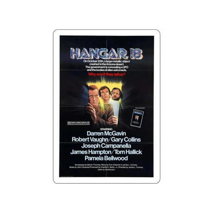 HANGAR 18 1980 Movie Poster STICKER Vinyl Die-Cut Decal 4 Inch - The Sticker Space