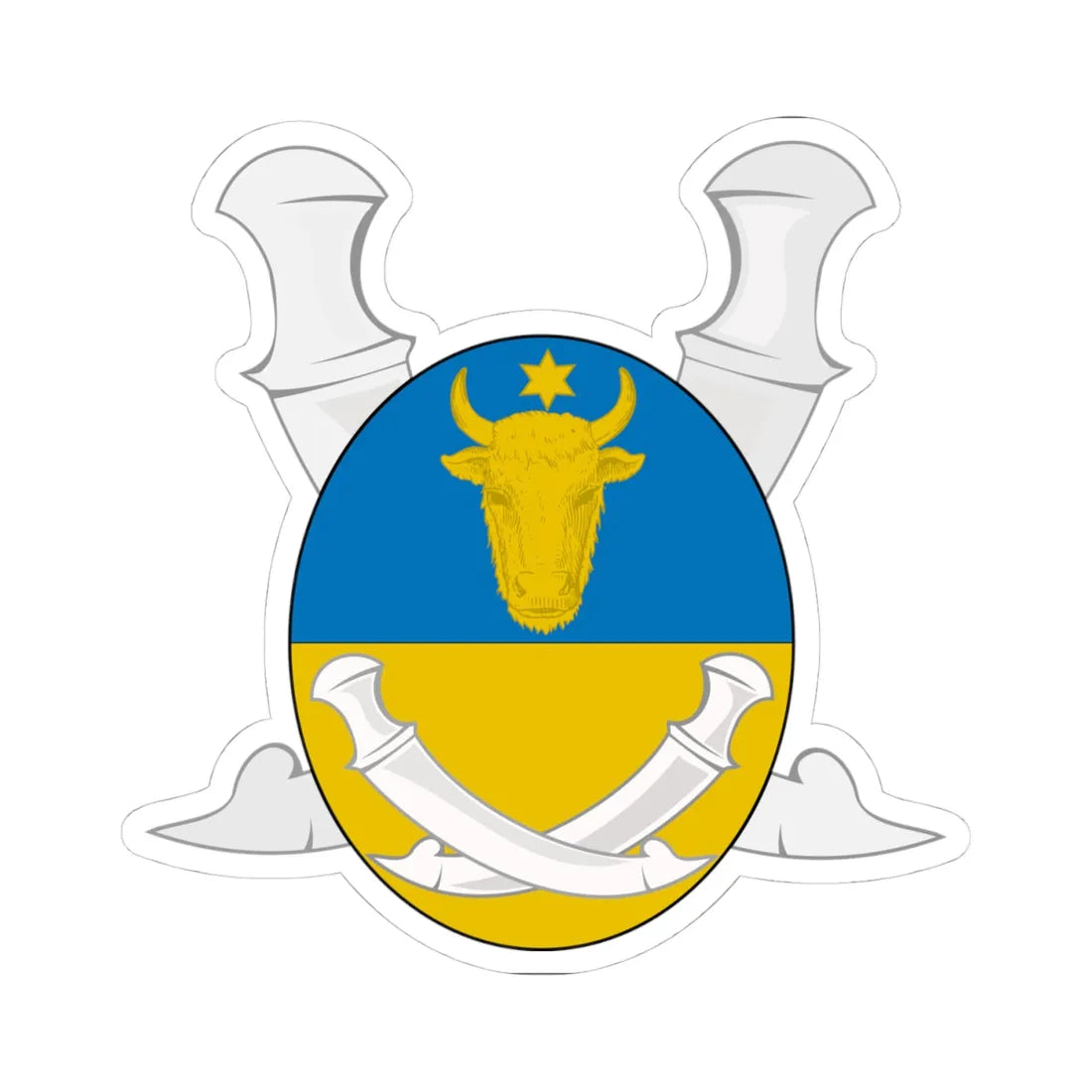 Hangerli arms (Algeria) (Coat of Arms) STICKER Vinyl Kiss-Cut Decal 4 Inch White - The Sticker Space