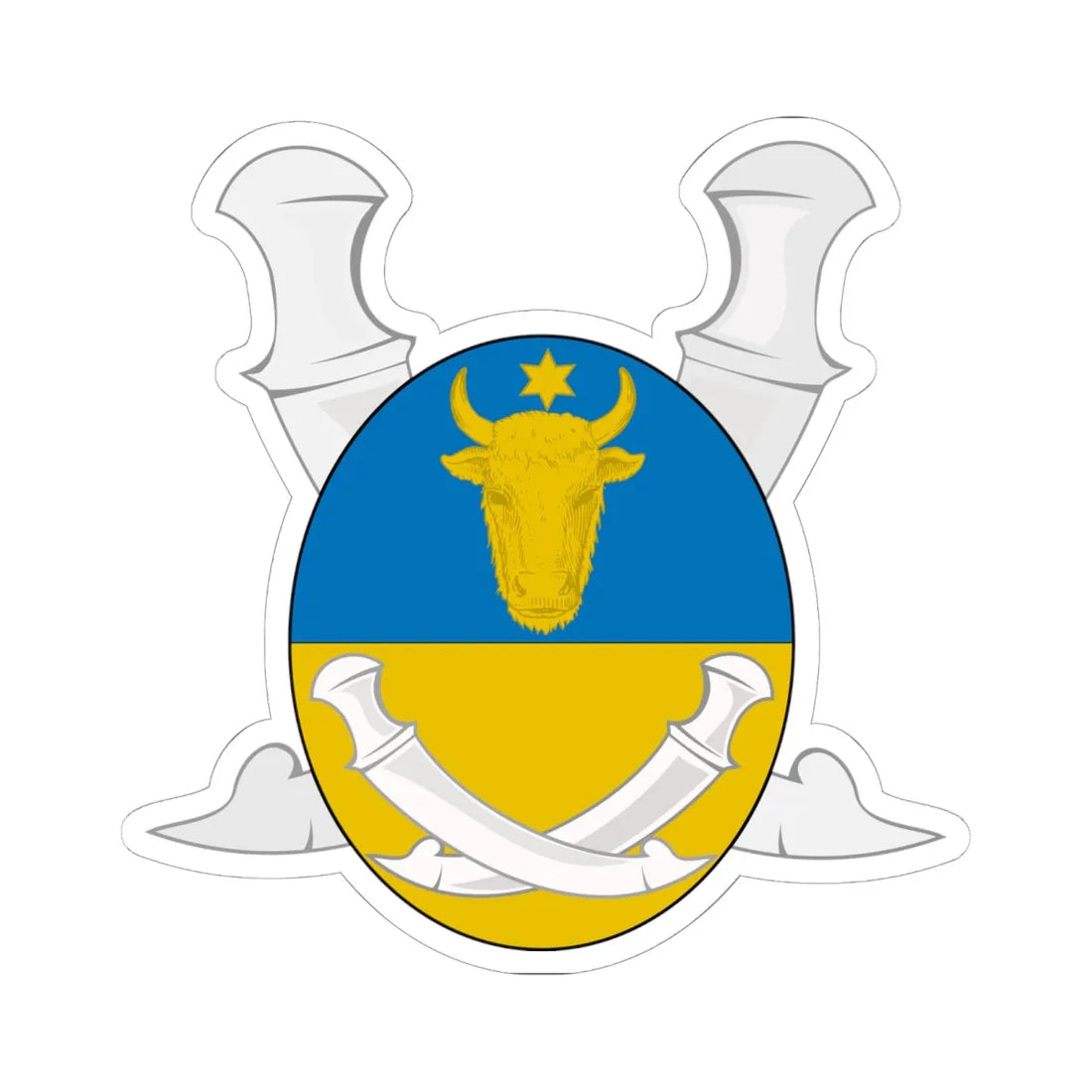 Hangerli arms (Algeria) (Coat of Arms) STICKER Vinyl Kiss-Cut Decal 6 Inch White - The Sticker Space