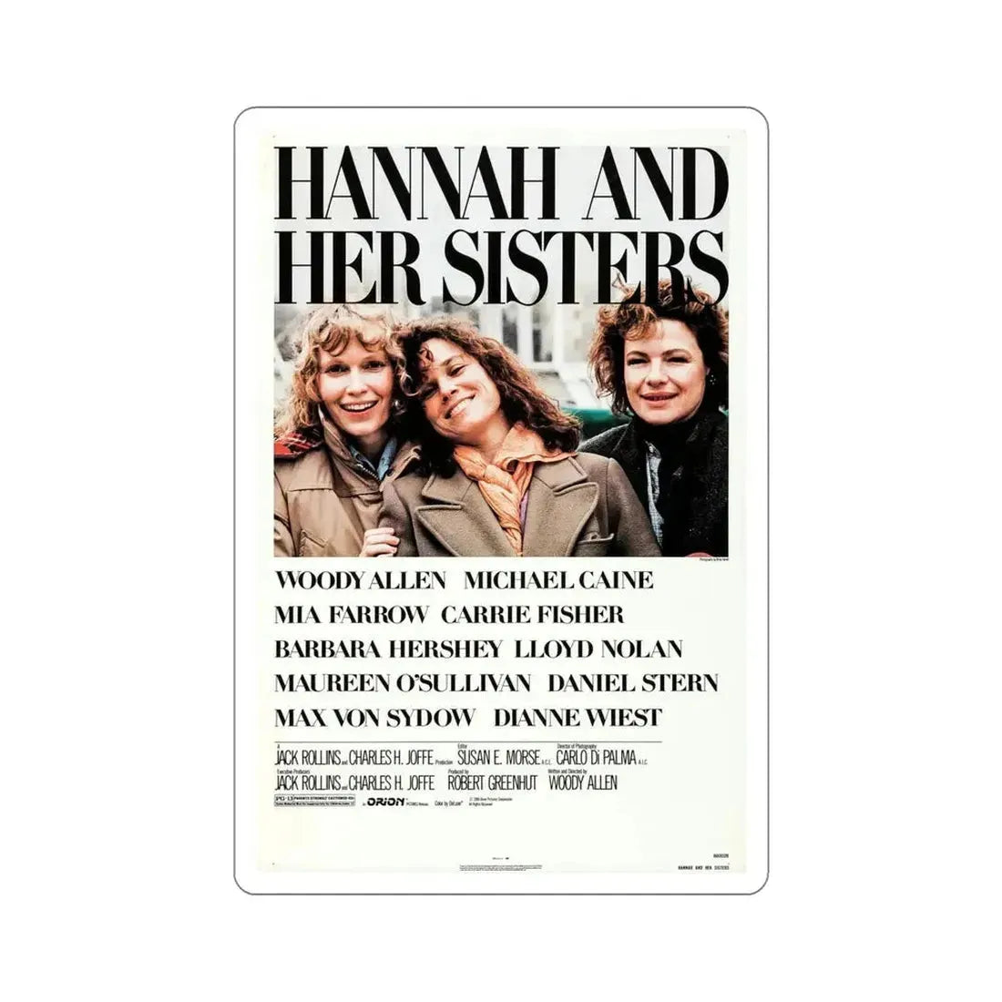 Hannah and Her Sisters 1986 Movie Poster STICKER Vinyl Die-Cut Decal - The Sticker Space