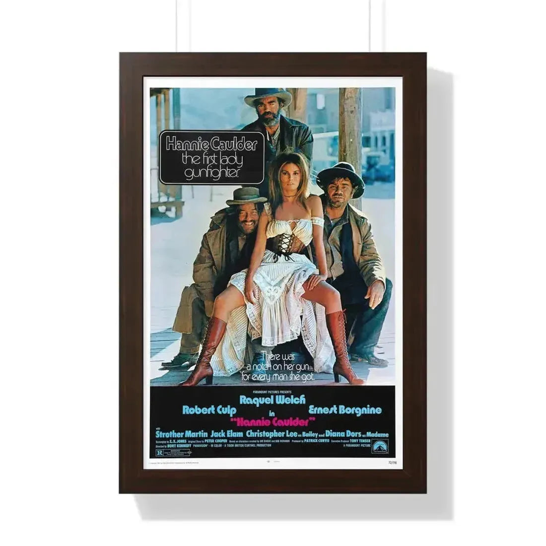 HANNIE CAULDER 1971 - Framed Movie Poster 16″ x 24″ Walnut - The Sticker Space