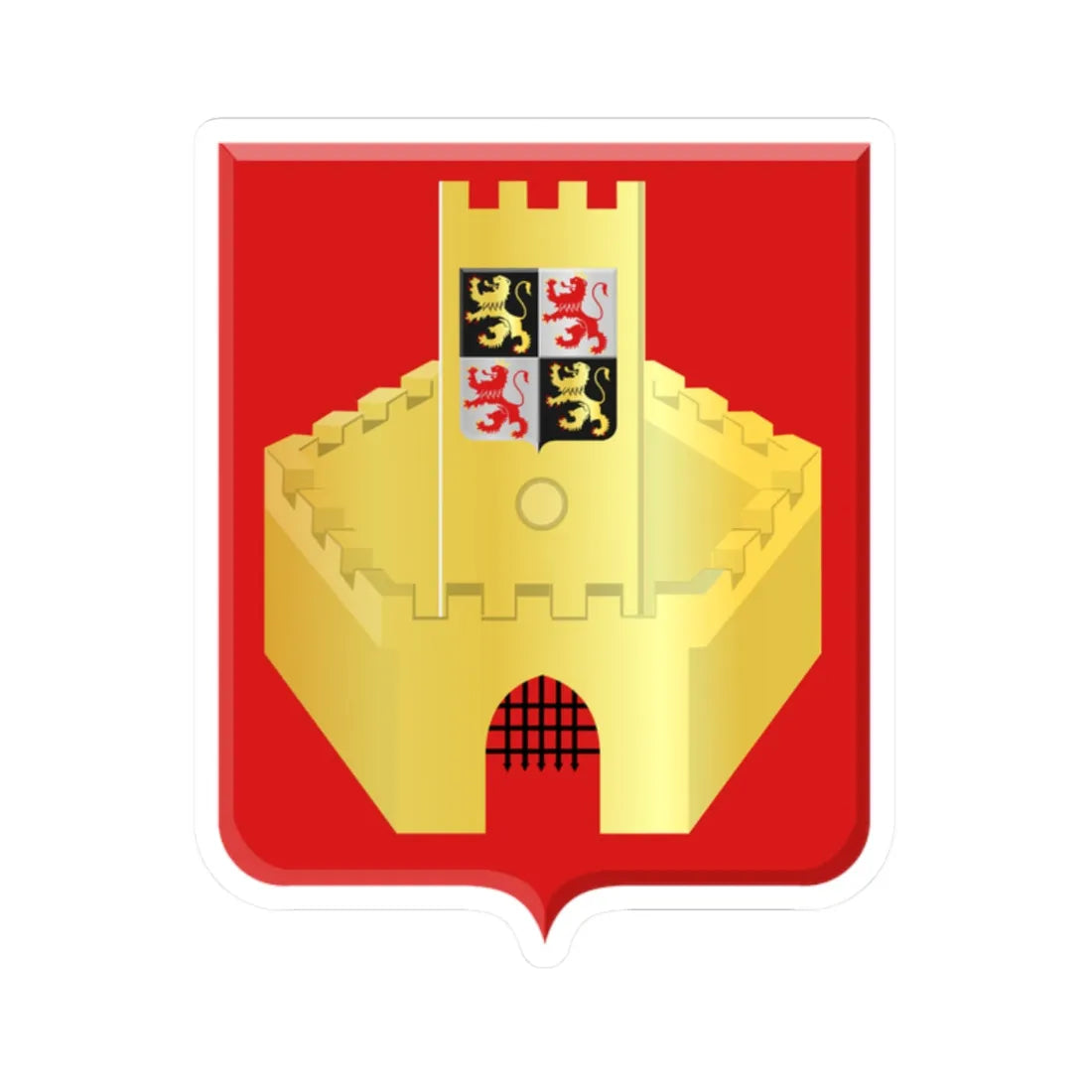 Hannut wapen (Belgium) (Coat of Arms) STICKER Vinyl Kiss-Cut Decal 2 Inch White - The Sticker Space