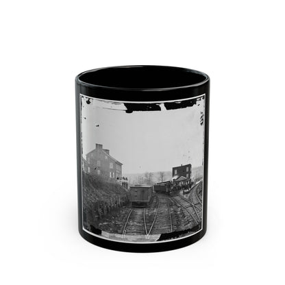 Hanover Junction, Pa. Passenger Train At Depot (U.S. Civil War) Black Coffee Mug-11oz-The Sticker Space