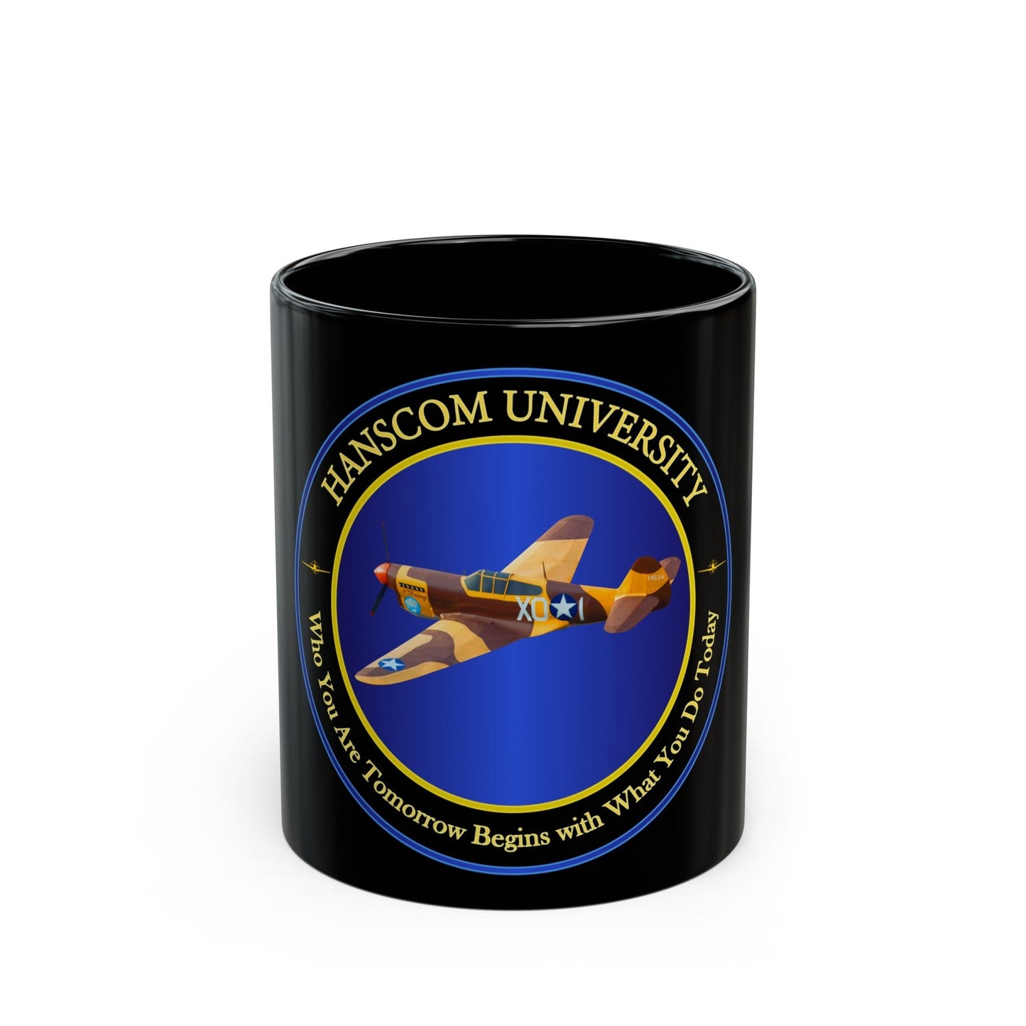 Hanscom University (U.S. Air Force) Black Coffee Mug-11oz-The Sticker Space