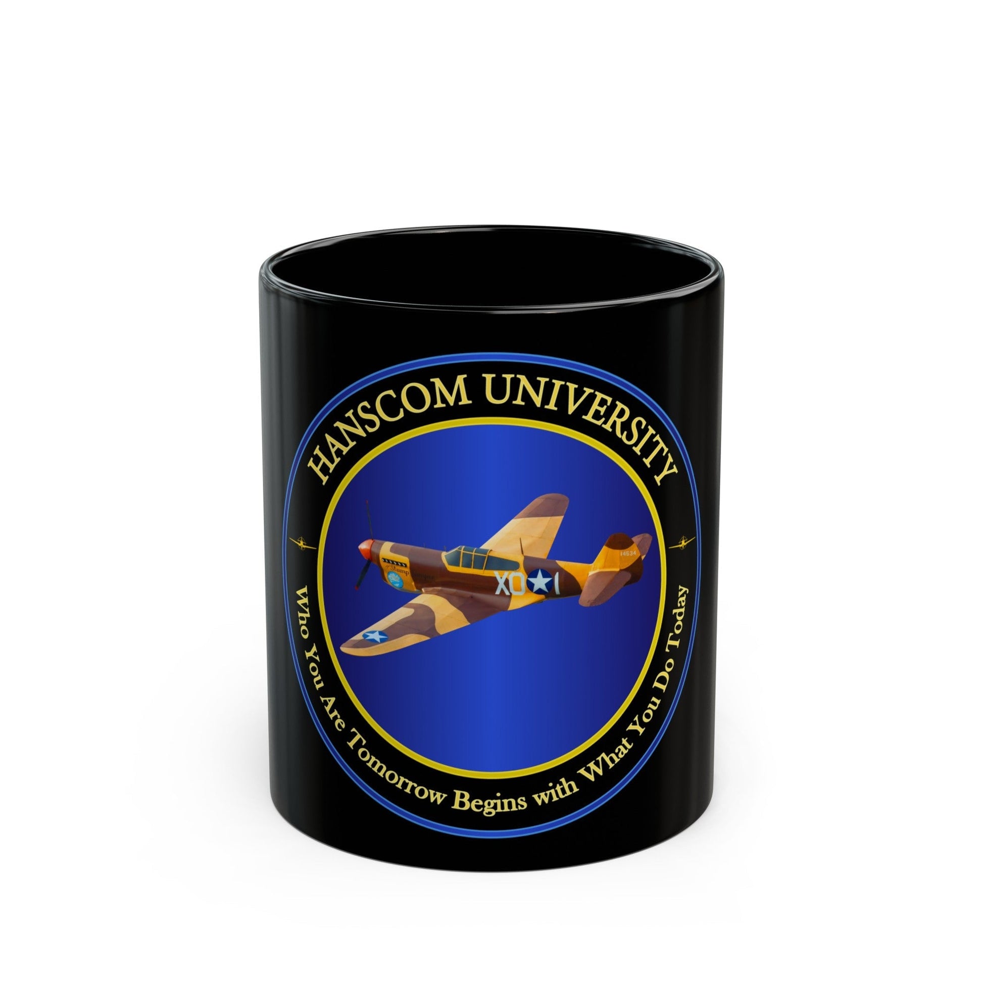 Hanscom University (U.S. Air Force) Black Coffee Mug-11oz-The Sticker Space