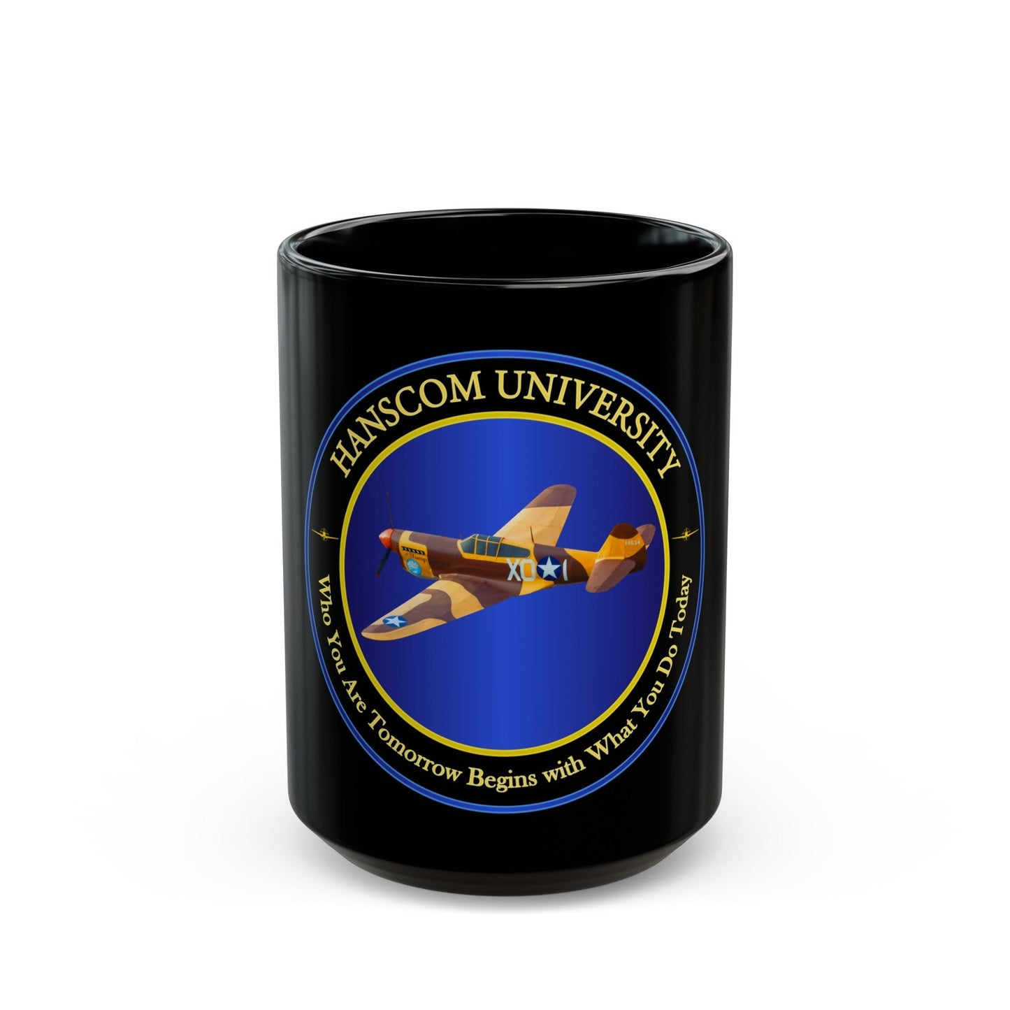 Hanscom University (U.S. Air Force) Black Coffee Mug-15oz-The Sticker Space