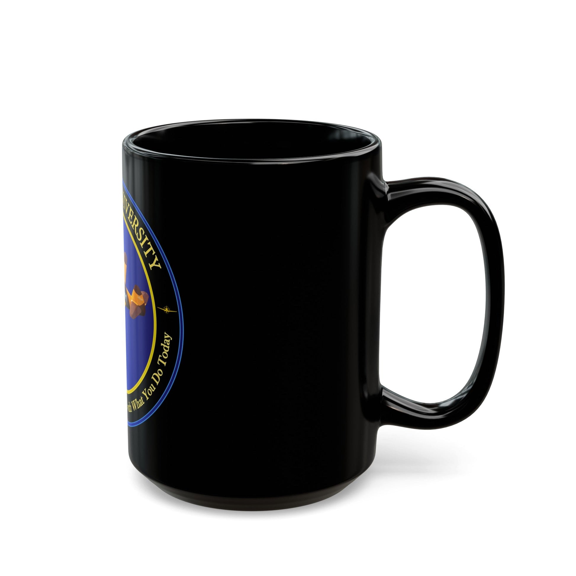 Hanscom University (U.S. Air Force) Black Coffee Mug-The Sticker Space