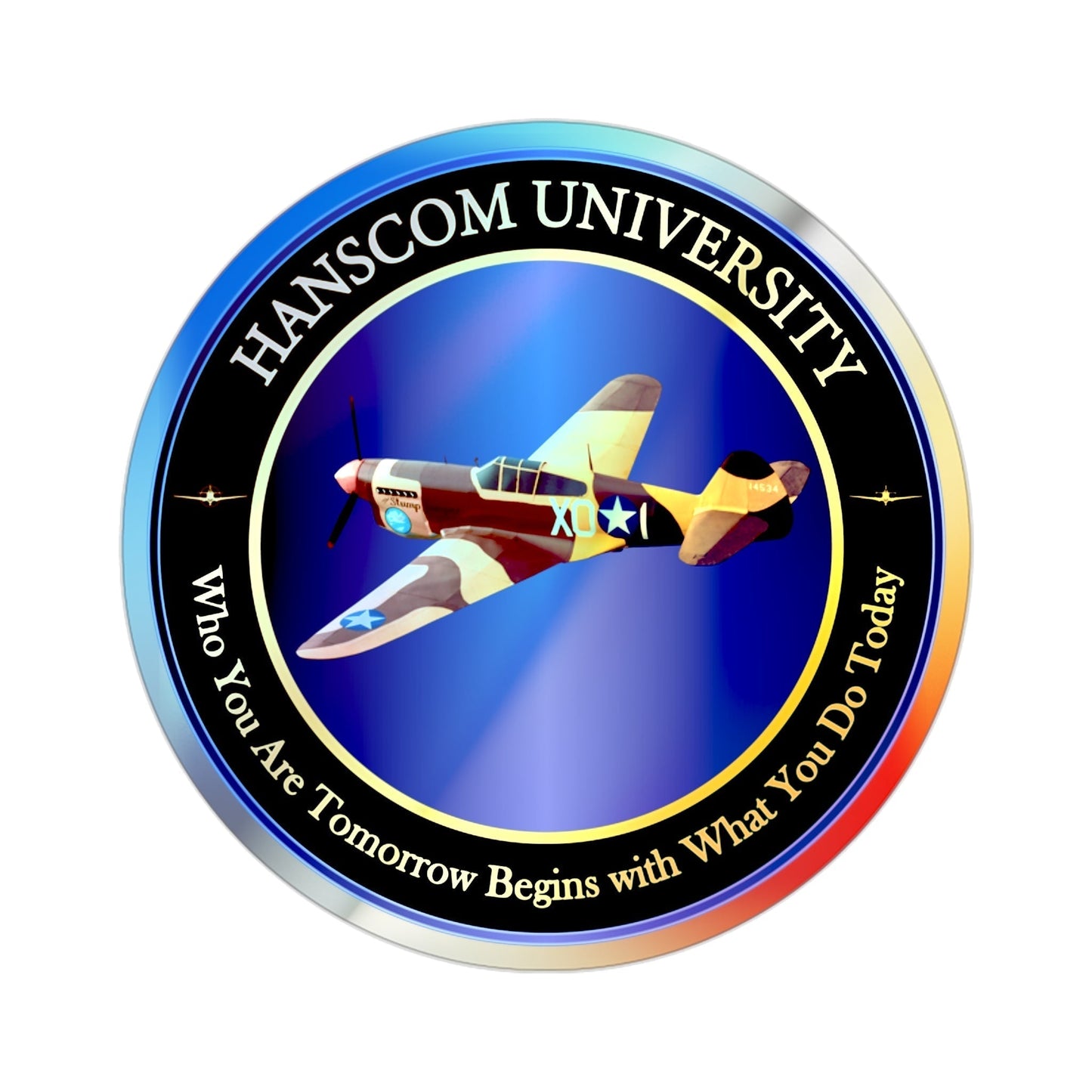 Hanscom University (U.S. Air Force) Holographic STICKER Die-Cut Vinyl Decal-2 Inch-The Sticker Space