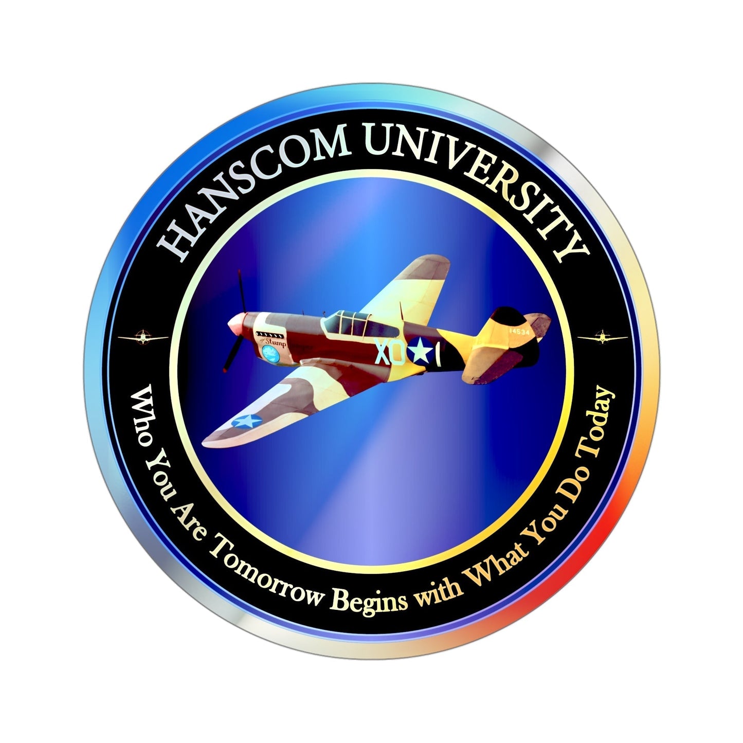 Hanscom University (U.S. Air Force) Holographic STICKER Die-Cut Vinyl Decal-4 Inch-The Sticker Space