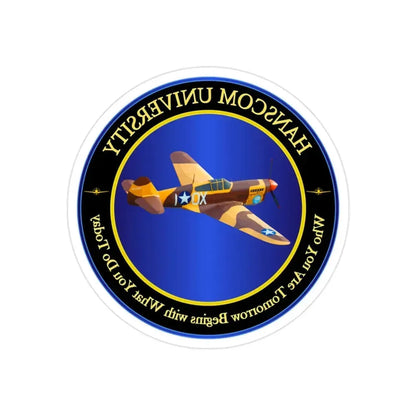 Hanscom University (U.S. Air Force) REVERSE PRINT Transparent Die-Cut STICKER 2 Inch Die-Cut Transparent - The Sticker Space