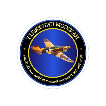 Hanscom University (U.S. Air Force) REVERSE PRINT Transparent Die-Cut STICKER 5 Inch Die-Cut Transparent - The Sticker Space