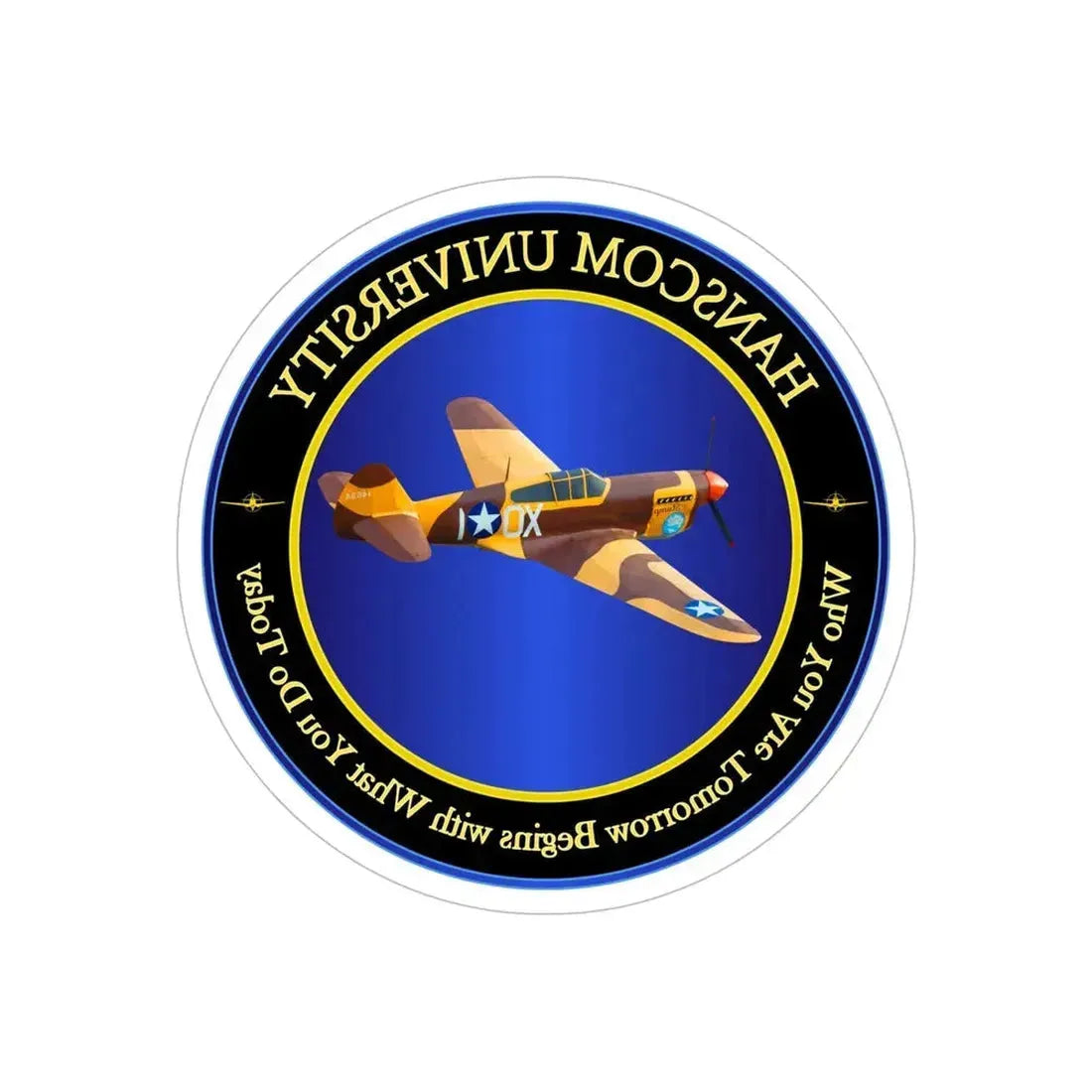 Hanscom University (U.S. Air Force) REVERSE PRINT Transparent Die-Cut STICKER 6 Inch Die-Cut Transparent - The Sticker Space