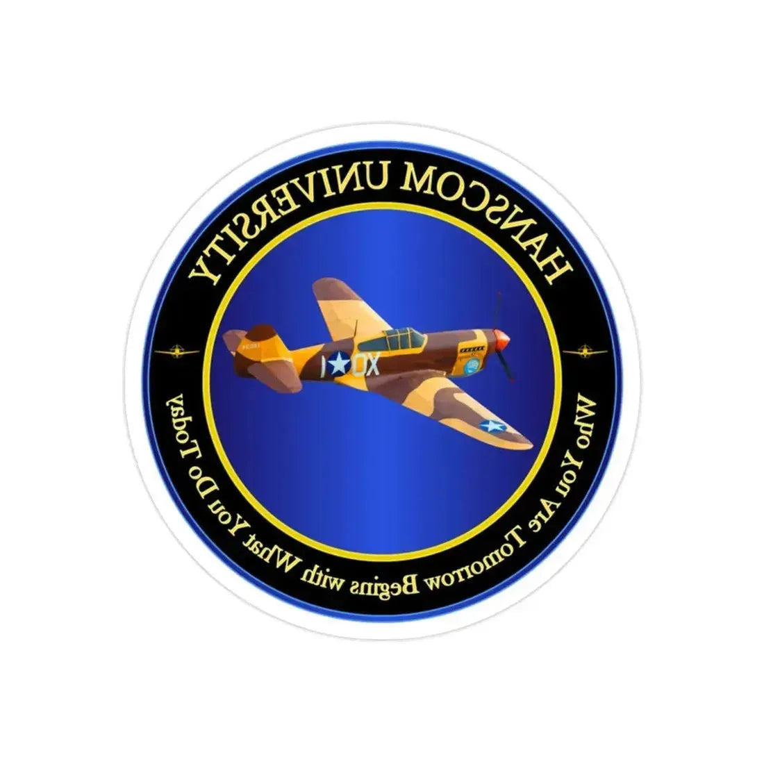 Hanscom University (U.S. Air Force) REVERSE PRINT Transparent Die-Cut STICKER - The Sticker Space