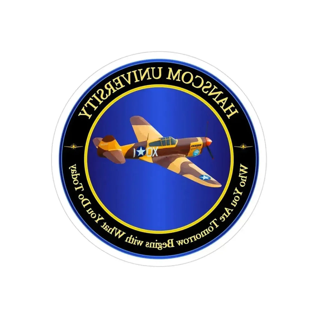 Hanscom University (U.S. Air Force) REVERSE PRINT Transparent Die-Cut STICKER - The Sticker Space
