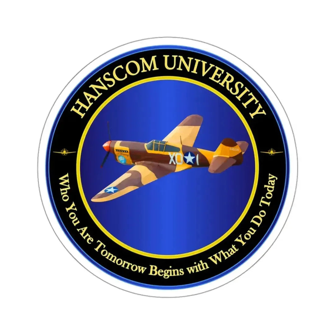 Hanscom University (U.S. Air Force) STICKER Vinyl Kiss-Cut Decal 3 Inch White - The Sticker Space