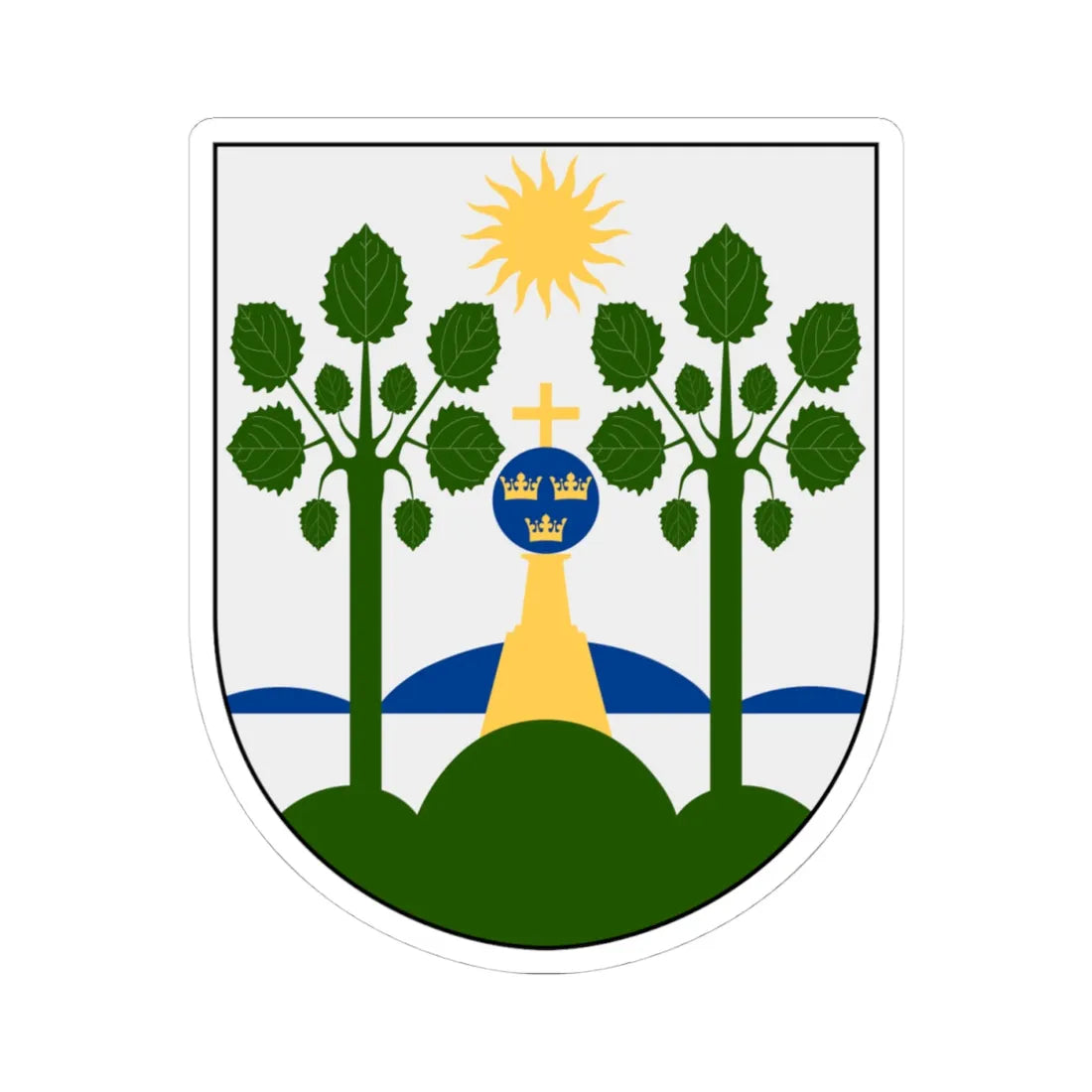 Haparanda vapen (Sweden) (Coat of Arms) STICKER Vinyl Kiss-Cut Decal 4 Inch White - The Sticker Space