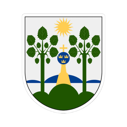 Haparanda vapen (Sweden) (Coat of Arms) STICKER Vinyl Kiss-Cut Decal 4 Inch White - The Sticker Space