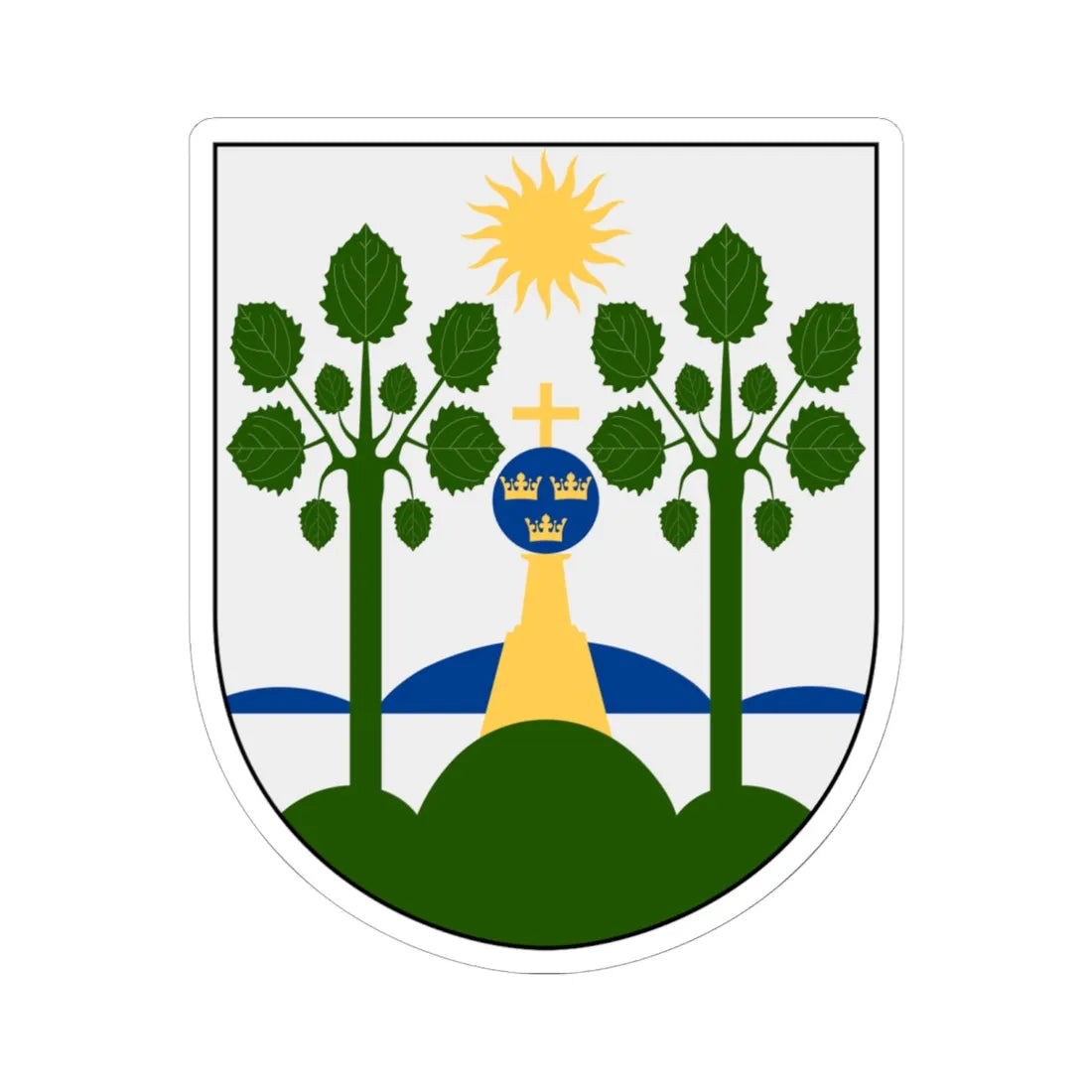 Haparanda vapen (Sweden) (Coat of Arms) STICKER Vinyl Kiss-Cut Decal 6 Inch White - The Sticker Space