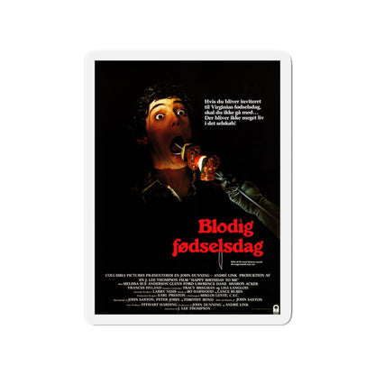 HAPPY BIRTHDAY TO ME (DANISH) 1981 Movie Poster - Die-Cut Magnet-3" x 3"-The Sticker Space