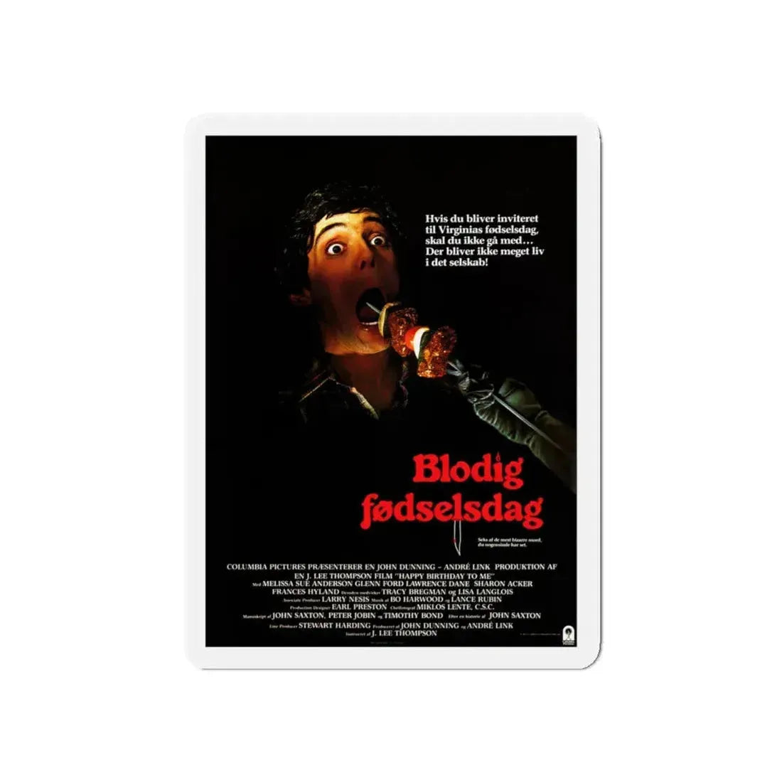 HAPPY BIRTHDAY TO ME (DANISH) 1981 Movie Poster - Refrigerator Magnet 5 Inch - The Sticker Space