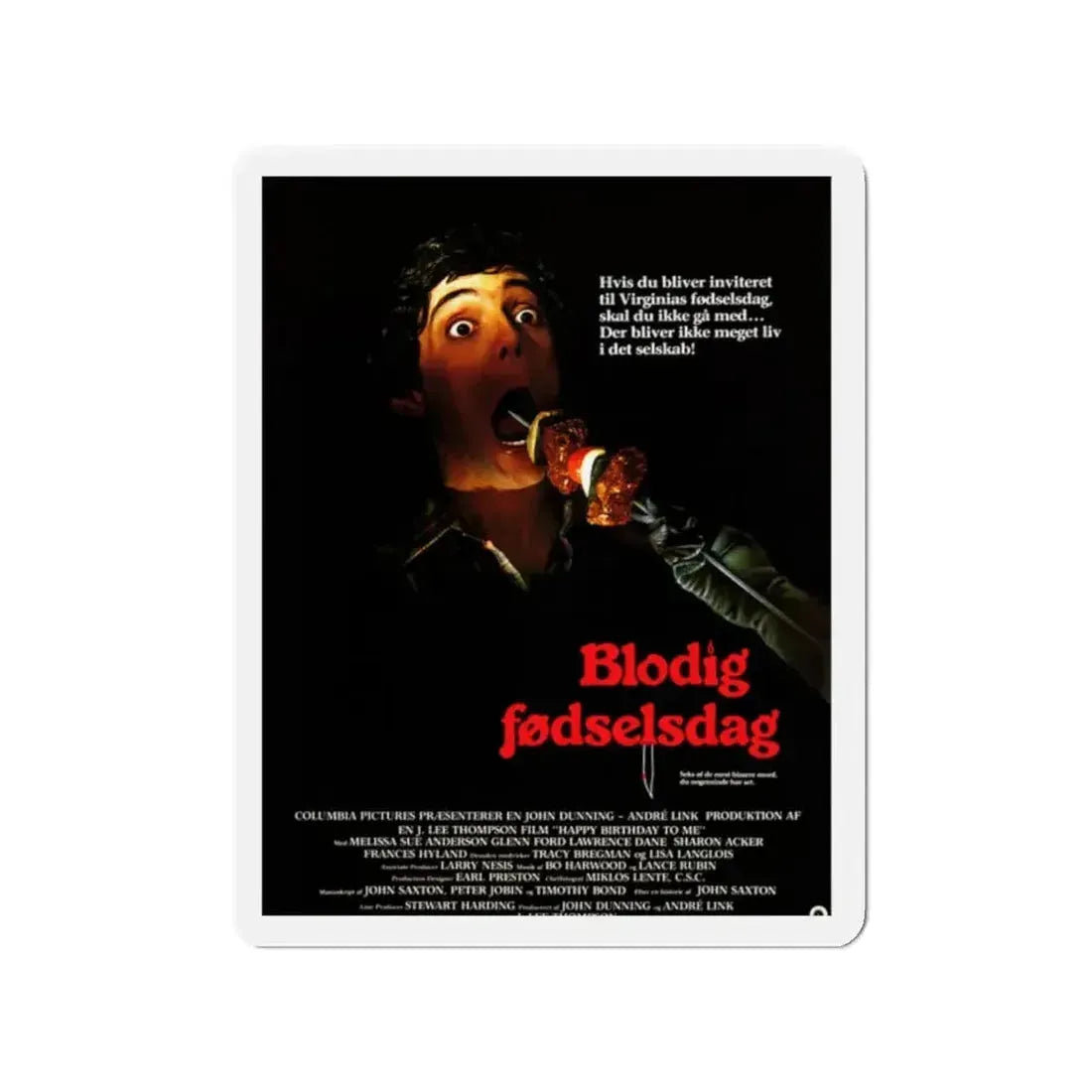 HAPPY BIRTHDAY TO ME (DANISH) 1981 Movie Poster - Refrigerator Magnet - The Sticker Space