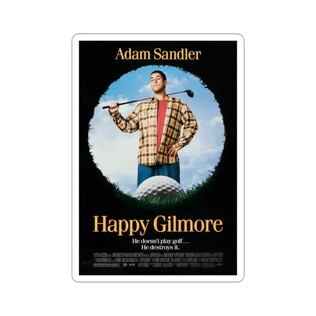 Happy Gilmore 1996 Movie Poster STICKER Vinyl Die-Cut Decal 5 Inch - The Sticker Space