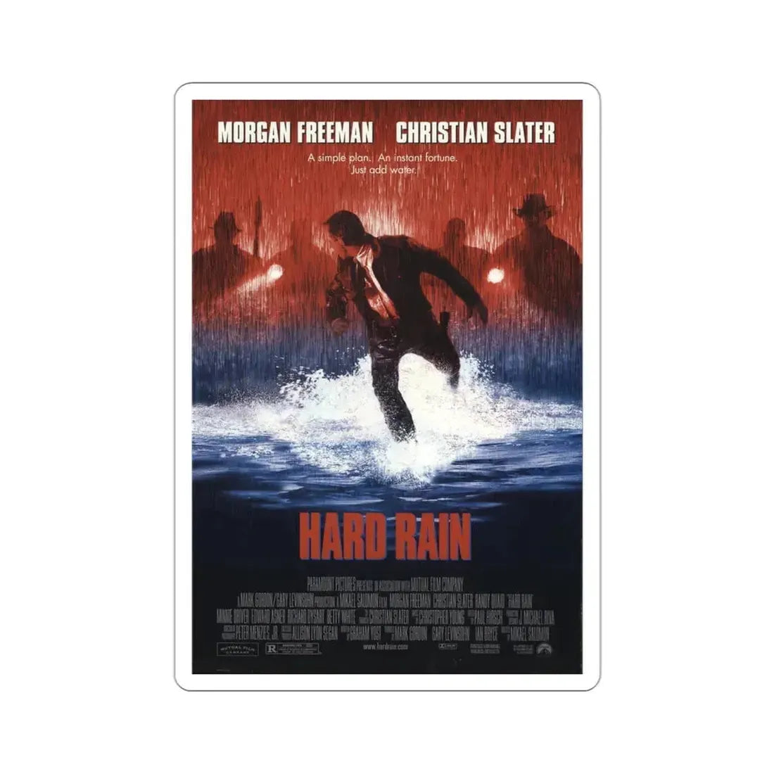 Hard Rain 1998 Movie Poster STICKER Vinyl Die-Cut Decal 3 Inch - The Sticker Space