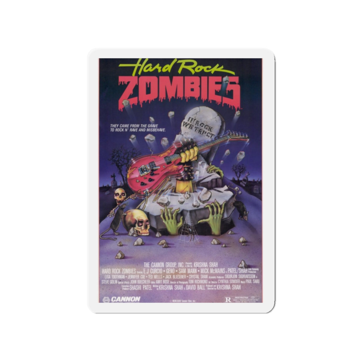 HARD ROCK ZOMBIES 1984 Movie Poster - Die-Cut Magnet-2" x 2"-The Sticker Space