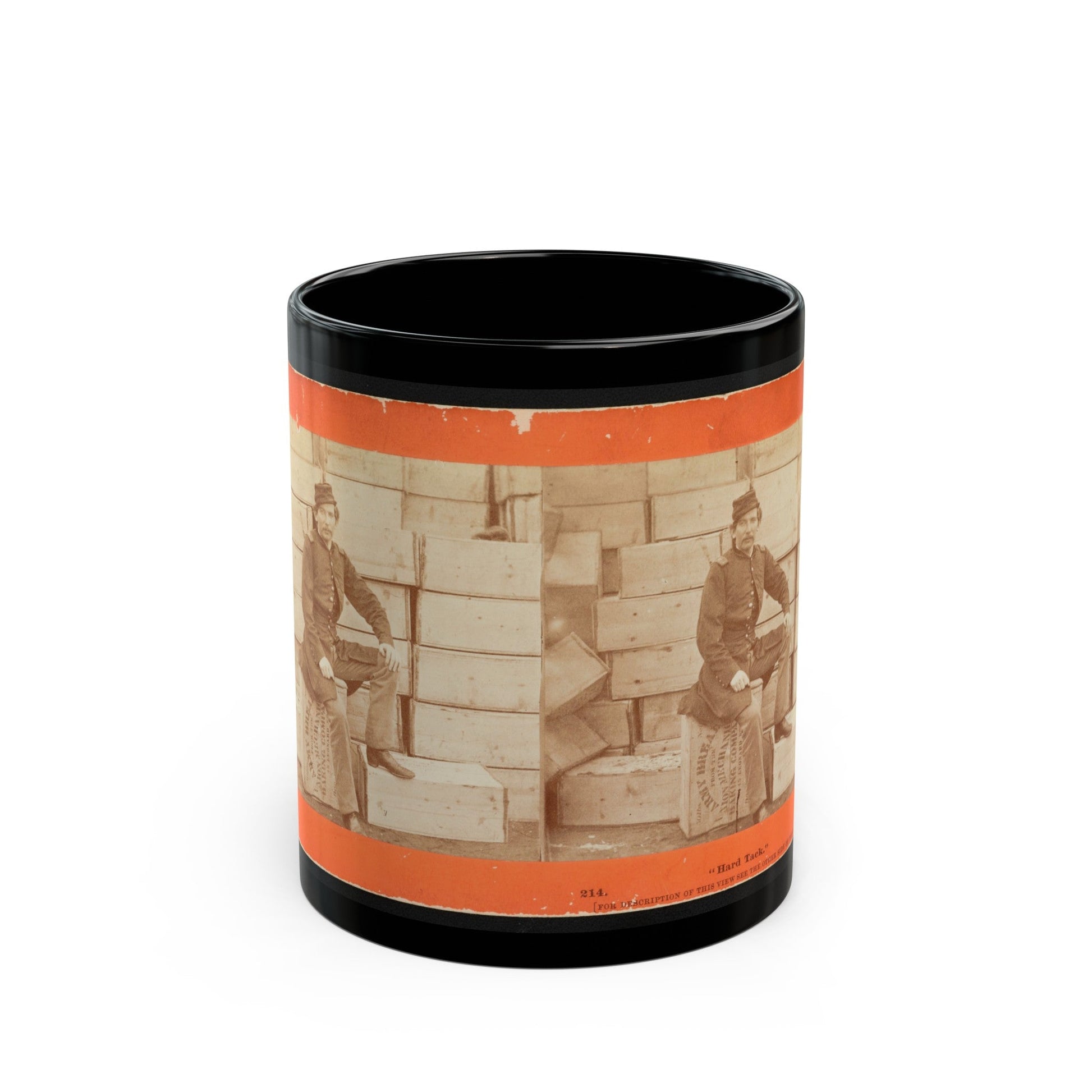 Hard Tack 001 (U.S. Civil War) Black Coffee Mug-11oz-The Sticker Space