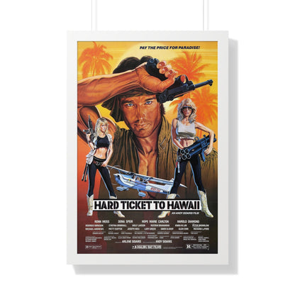 HARD TICKET TO HAWAII 1987 - Framed Movie Poster-20" x 30"-The Sticker Space