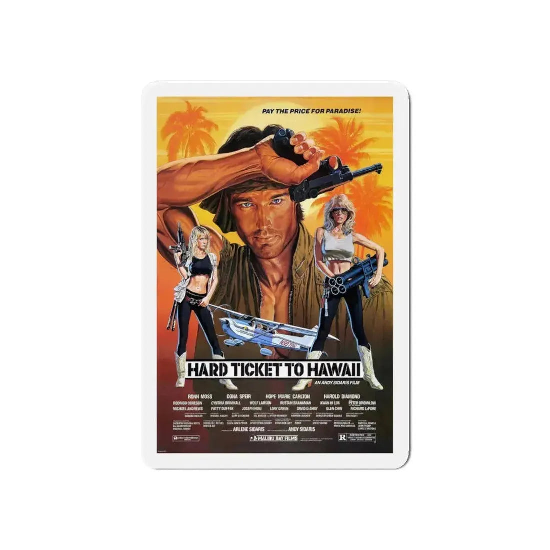 HARD TICKET TO HAWAII 1987 Movie Poster - Refrigerator Magnet 6 Inch - The Sticker Space