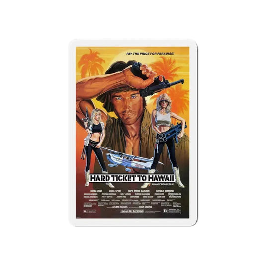 HARD TICKET TO HAWAII 1987 Movie Poster - Refrigerator Magnet 6 Inch - The Sticker Space