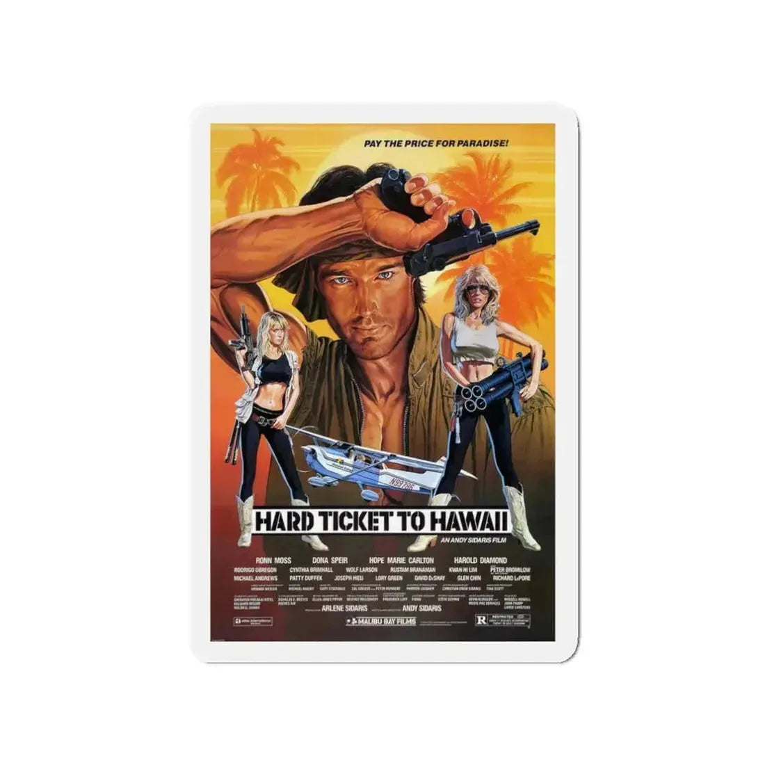 HARD TICKET TO HAWAII 1987 Movie Poster - Refrigerator Magnet - The Sticker Space