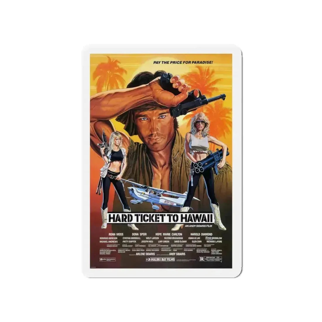 HARD TICKET TO HAWAII 1987 Movie Poster - Refrigerator Magnet - The Sticker Space